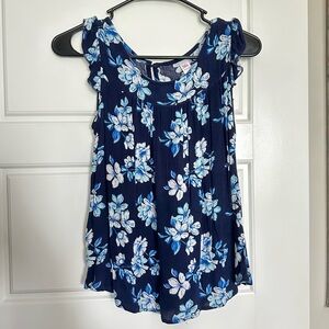 Justice navy blue floral blouse
